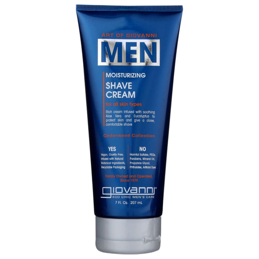 GIOVANNI COSMETICS: Men Moisturizing Shave Cream 7 fo (Pack of 4) - Beauty & Body Care > Skin Care > Shaving Creme & Aftershave - GIOVANNI
