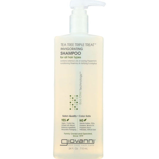 GIOVANNI COSMETICS: Shampoo Tea Tree Triple Treat 24 oz - Beauty & Body Care > Hair Care > Shampoo & Shampoo Combinations - GIOVANNI
