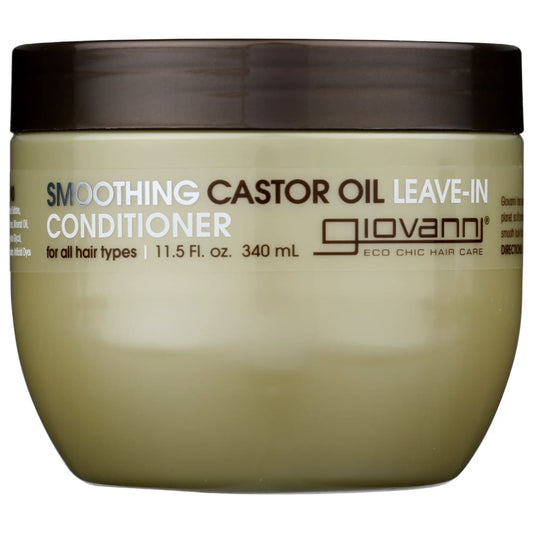 GIOVANNI COSMETICS: Smoothing Castor Oil Leave In Conditioner 11.5 OZ (Pack of 3) - Beauty & Body Care > Hair Care > Conditioner - GIOVANNI