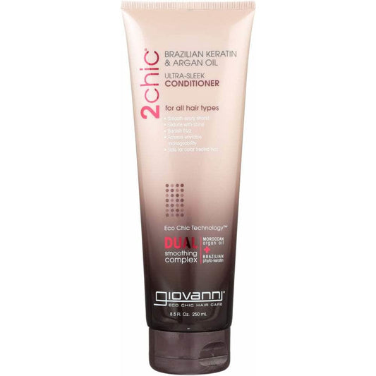 GIOVANNI Giovanni Cosmetics Ultra-Sleek Conditioner Brazilian Keratin & Argan Oil, 8.5 Oz
