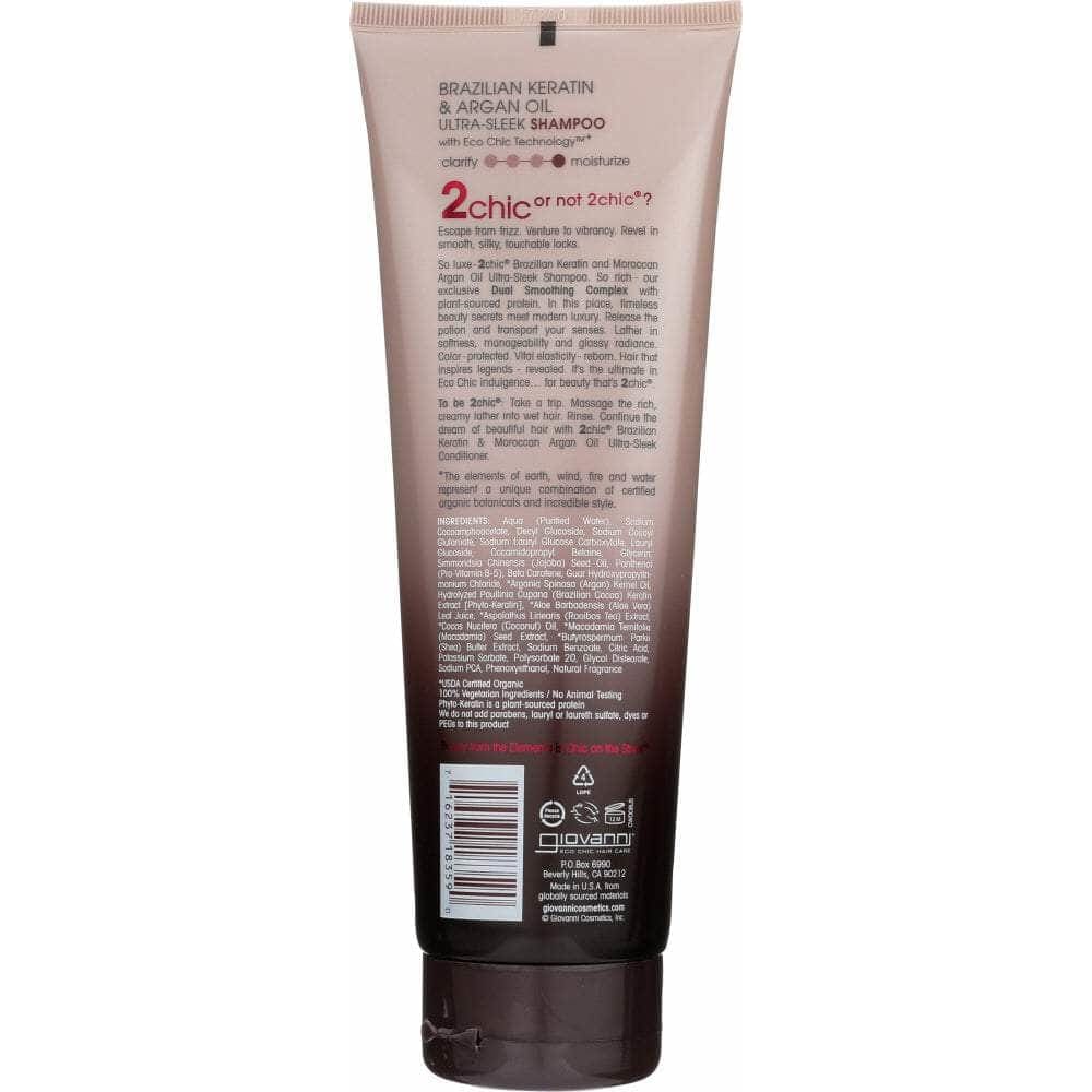 GIOVANNI Giovanni Cosmetics Ultra-Sleek Shampoo Brazilian Keratin & Argan Oil, 8.5 Oz