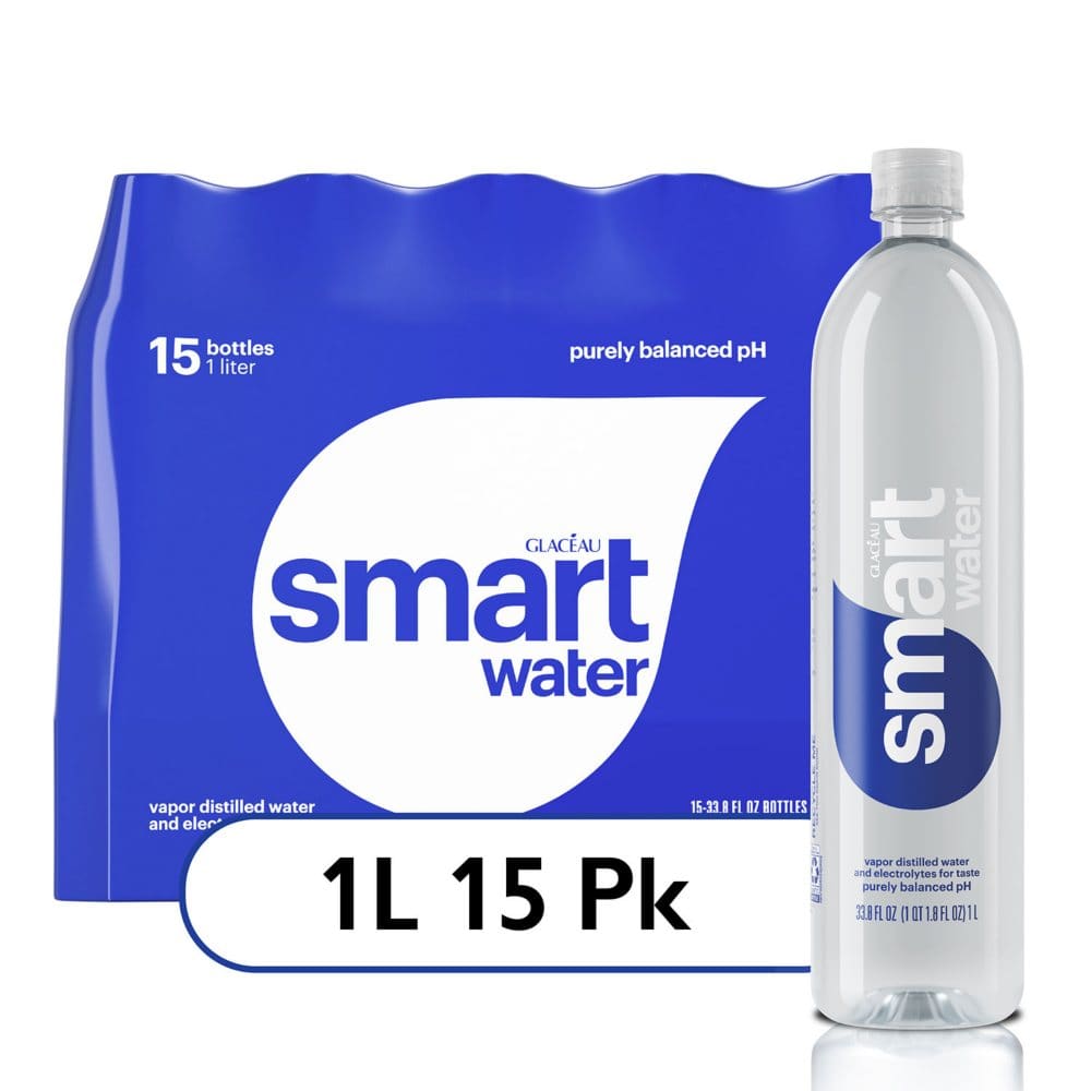 Glaceau SmartWater Distilled Water bottles (1 L. 15 pk.) - Bottled and Sparkling Water - Glaceau