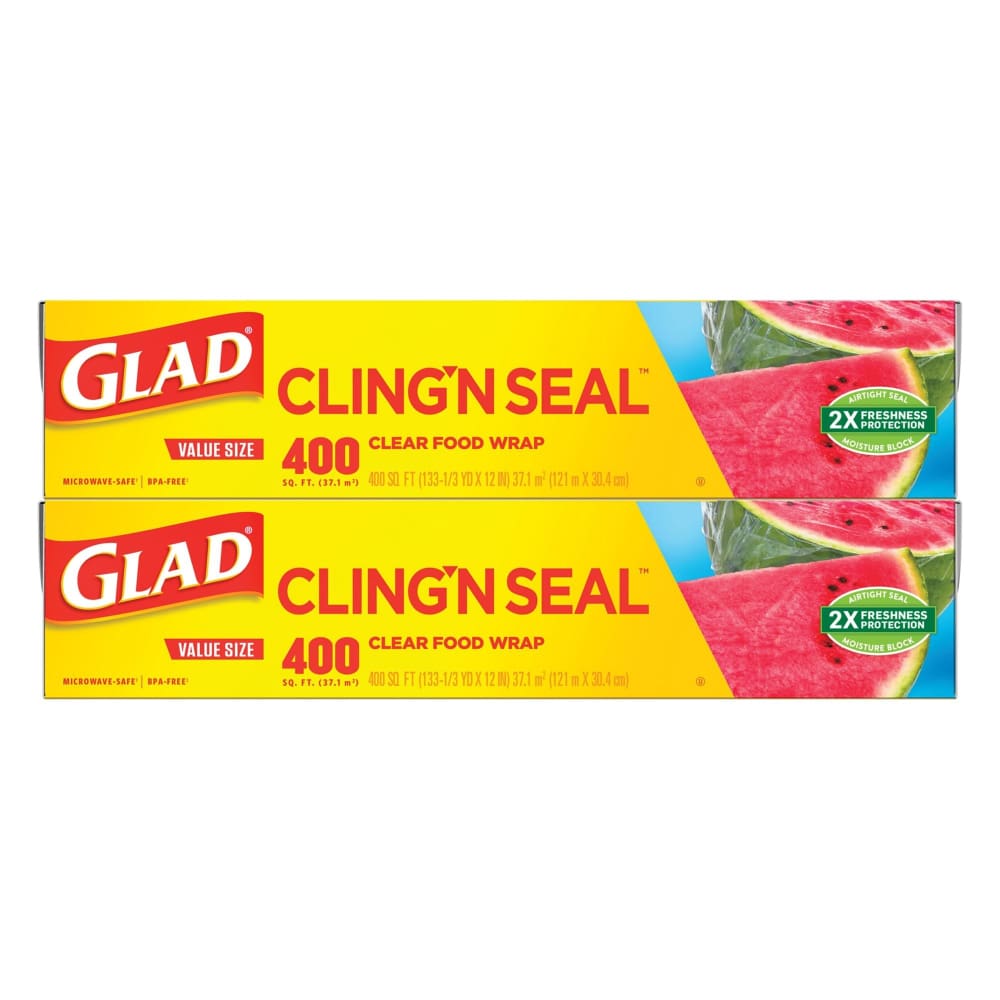 Glad Cling Plastic Wrap 2 pk./400 sq. ft. - Clear - Glad