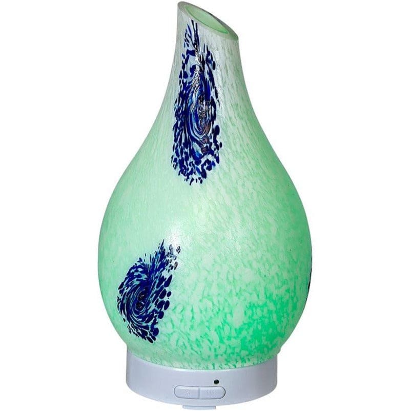Glass Ultrasonic Diffuser - Hydria Abstract White & Blue - 100 ml - Oil Diffusers - Aromar