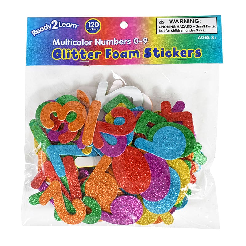 Glitter Foam Stickers Numbers Multi (Pack of 6) - Stickers - Learning Advantage