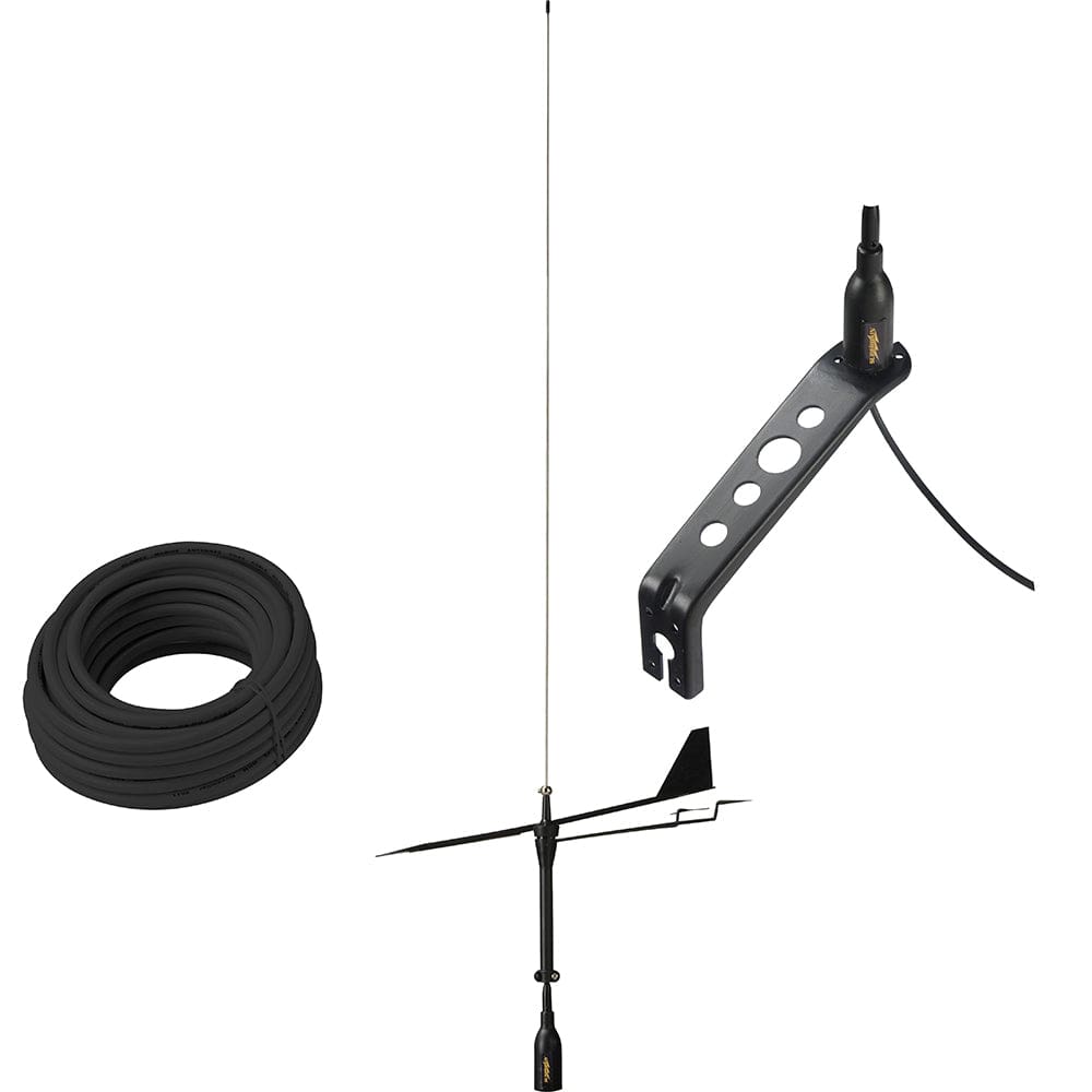 Glomex Black Swan VHF Antenna w/ Wind Indicator & 66’ Coax Cable - Communication | Antennas - Glomex Marine Antennas