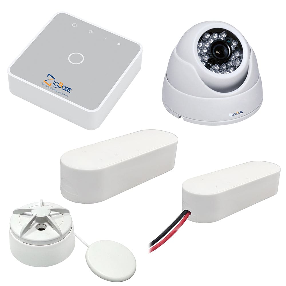 Glomex ZigBoat™ Starter Kit System w/ Camera - Includes Gateway Battery Flood Door/ Porthole Sensor & IP Camera - Boat Outfitting | Security