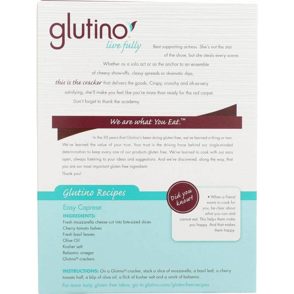 Glutino Glutino Gluten Free Crackers Original, 4.4 oz