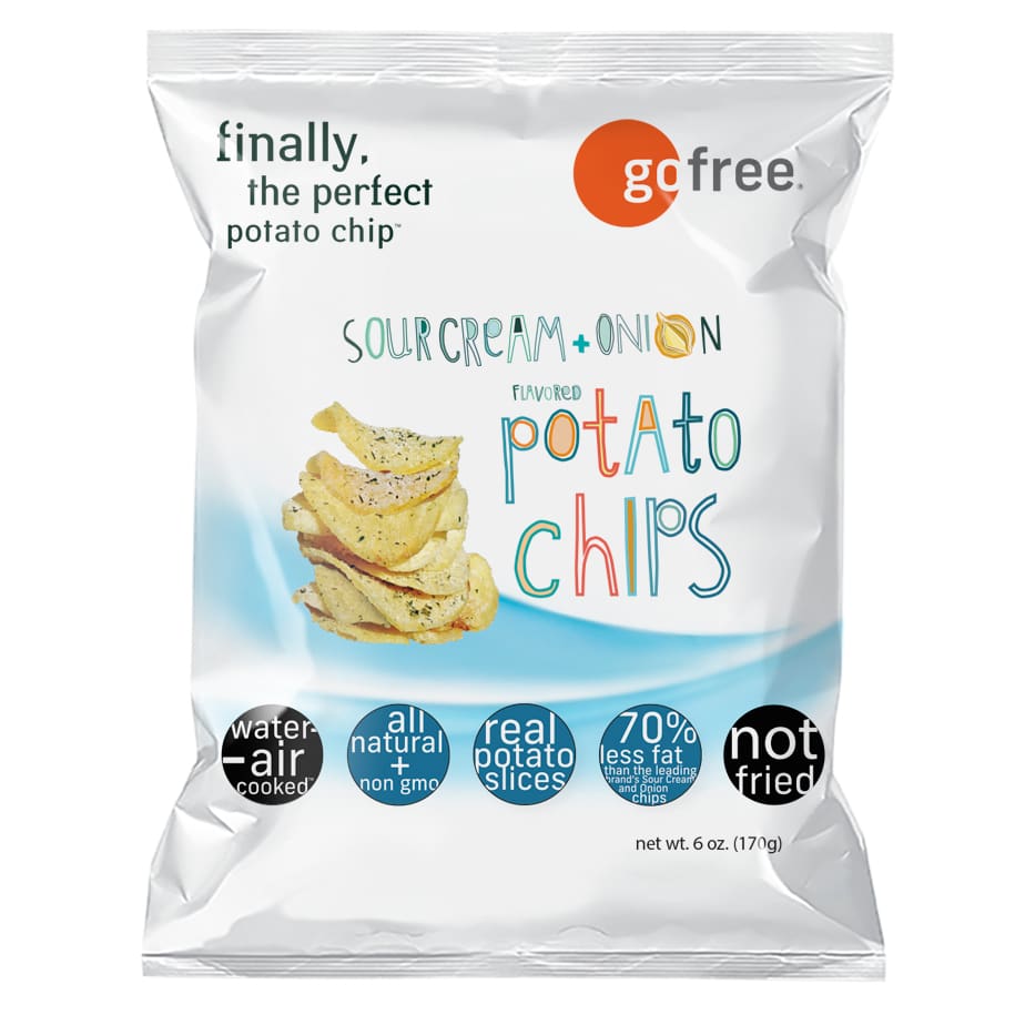 GO FREE: Chips Sour Cream Onion 6 OZ (Pack of 4) - Potato Chips - GO FREE