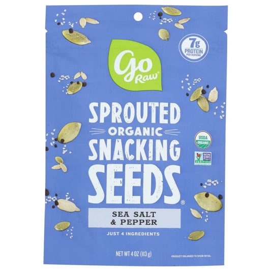 GO RAW: Seeds Snack Sea Salt Pepper 4 OZ (Pack of 5) - Nuts > Seeds - GO RAW