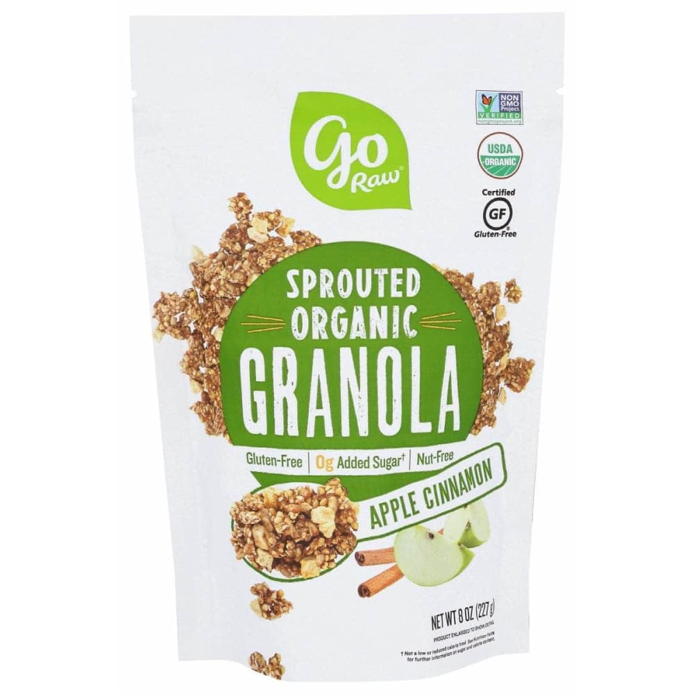 GO RAW Grocery > Snacks > Cookies > Bars Granola & Snack GO RAW: Sprouted Organic Granola Apple Cinnamon, 8 oz