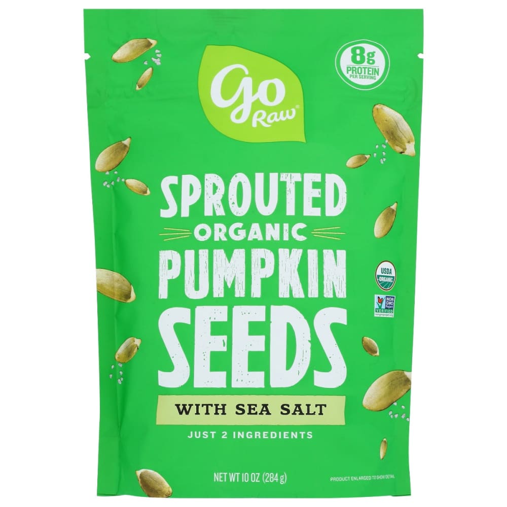 GO RAW: Sprouted Seeds Pumpkin Sea Salt 10 oz - Grocery > Snacks > Nuts > Seeds - GO RAW