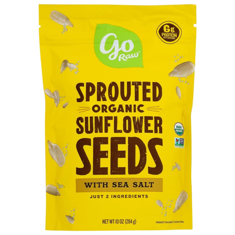 GO RAW: Sprouted Sunflower Seeds Sea Salt 10 oz - Grocery > Snacks > Nuts > Seeds - GO RAW