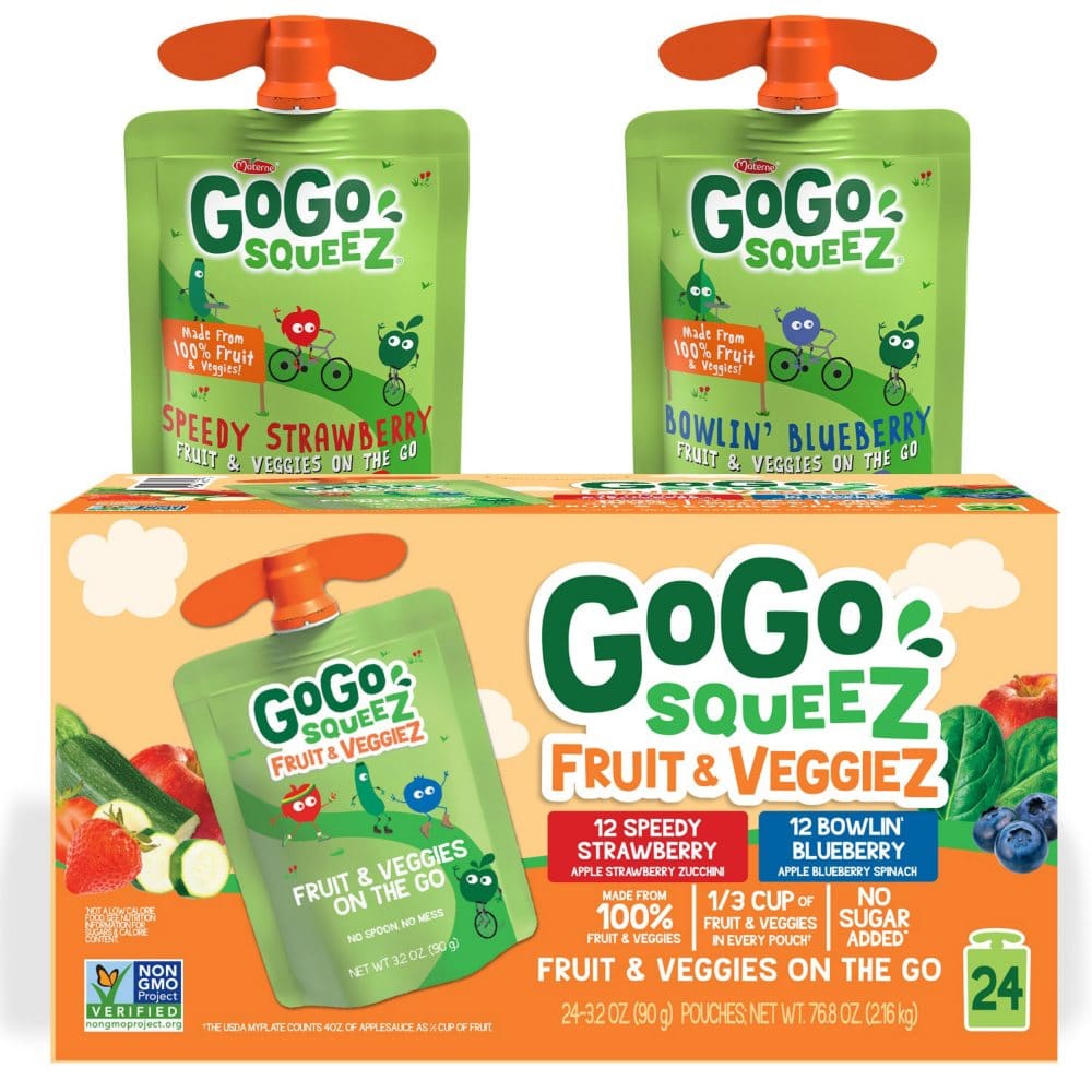 GoGo SqueeZ Fruit & VeggieZ Applesauce Pouches (3.2 oz. 24 ct.) - Shop by Stages - GoGo