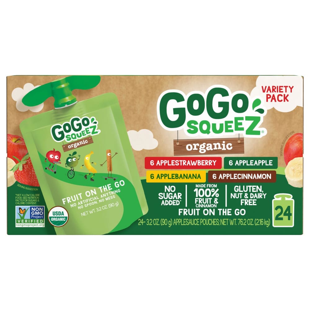 GoGo SqueeZ Organic Applesauce Variety Pack 24 pk. - GoGo SqueeZ