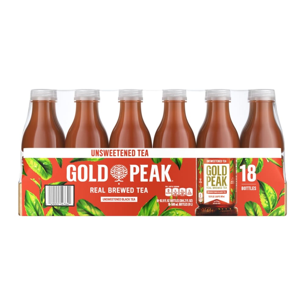 Gold Peak Unsweetened Black Tea Bottles 18 pk./16.9 oz. - Home/Grocery Household & Pet/Coffee Tea & Creamer/Tea/ - Gold Peak
