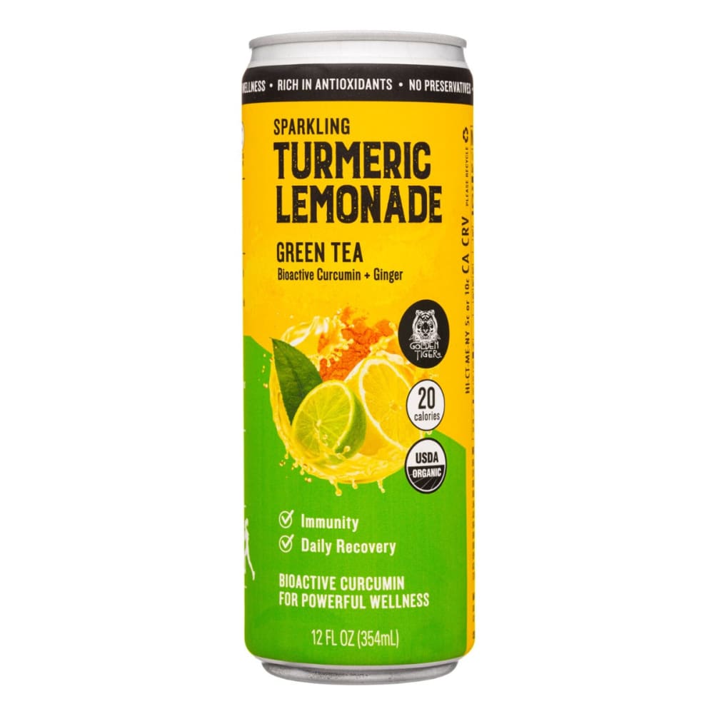 GOLDEN TIGER: Green Tea Turmeric Lemonade 12 fo (Pack of 4) - Grocery > Beverages > Sodas - GOLDEN TIGER
