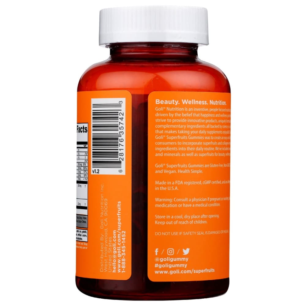 GOLI NUTRITION: Superfruit Gummies 60 ea - Vitamins & Supplements > Vitamins & Minerals - GOLI NUTRITTION