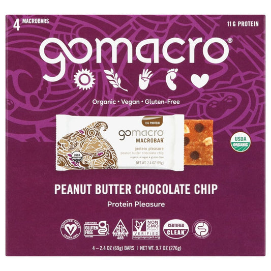 GOMACRO: Bar Pb Chc Chp 4Ct Org 9.6 OZ (Pack of 2) - Grocery > Breakfast > Breakfast Foods - GOMACRO