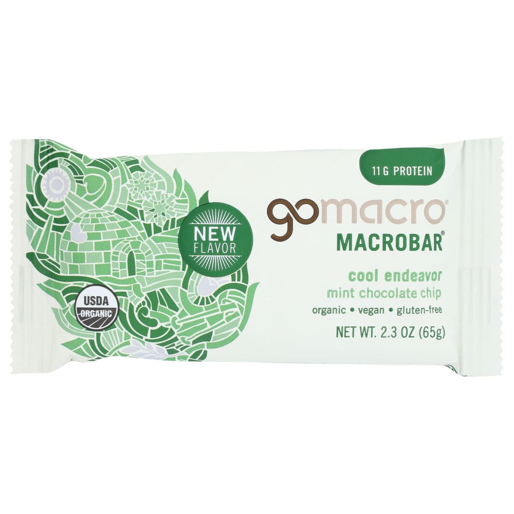 GOMACRO: Mint Chocolate Chip Bar 2.3 oz (Pack of 5) - GOMACRO