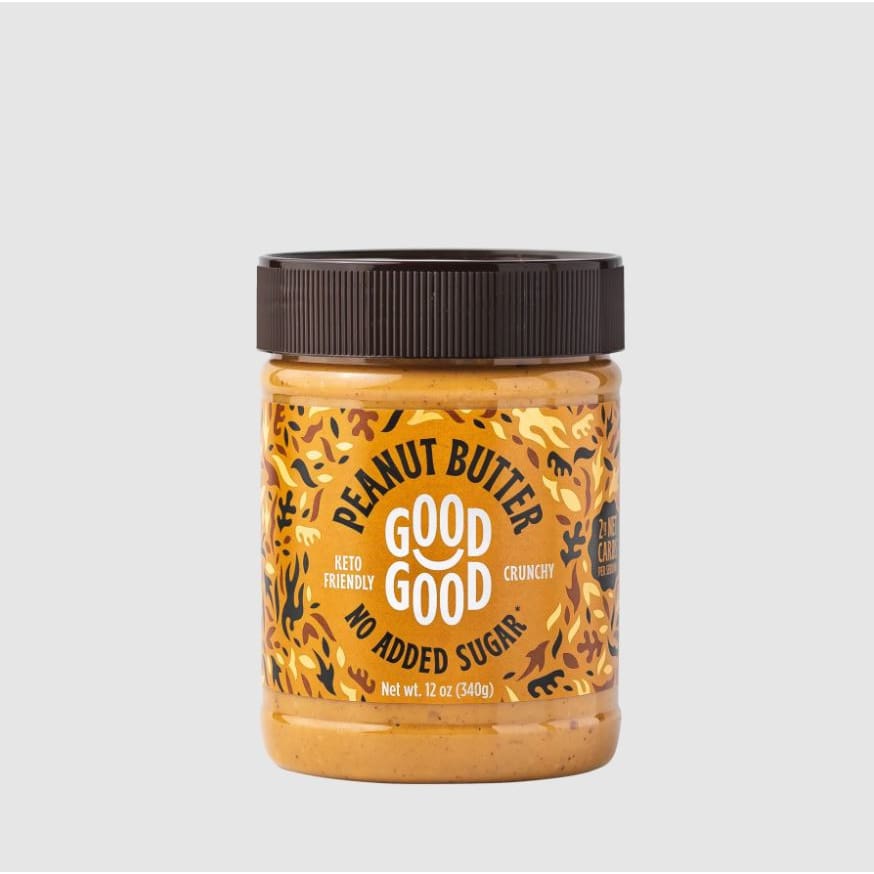 GOOD GOOD: Crunchy Peanut Butter No Sugar Added 12 oz (Pack of 4) - GOOD GOOD