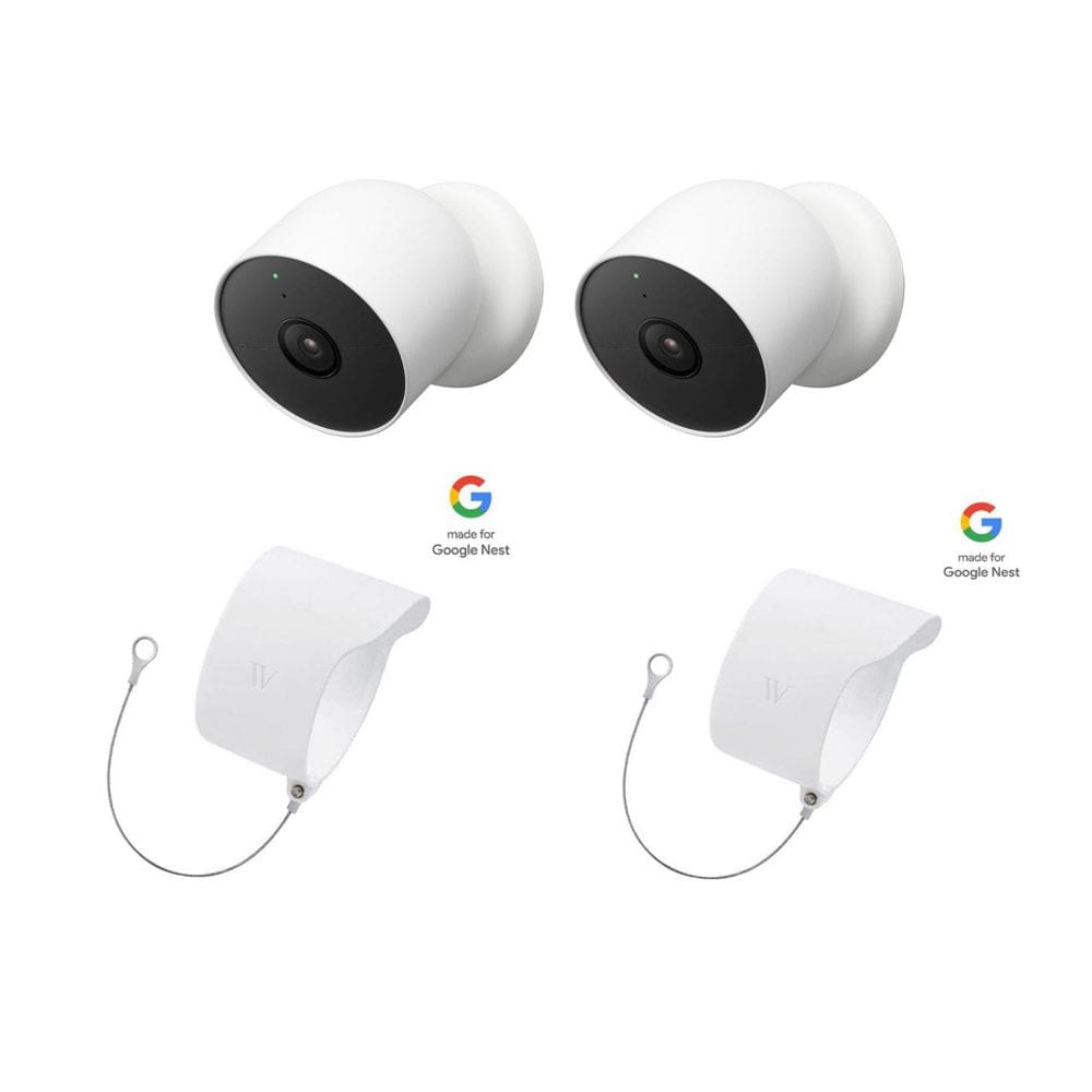 Google Nest Camera (Battery) 2pk with BONUS Anti-Theft Mount 2pk - Home Security Kits & Systems - Google