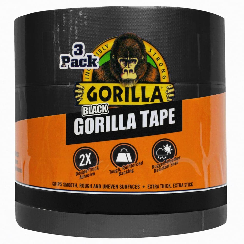 Gorilla 30-Yard Black Duct Tape 3-pack - Tape & Adhesives - Gorilla