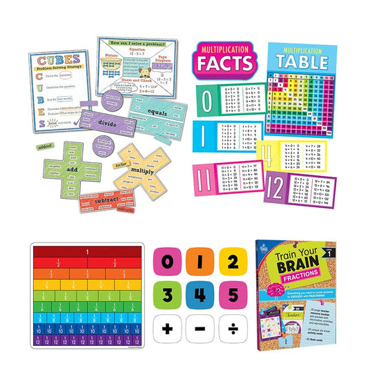 Gr 3 Math Teacher Class Bundle - Manipulative Kits - Carson Dellosa Education
