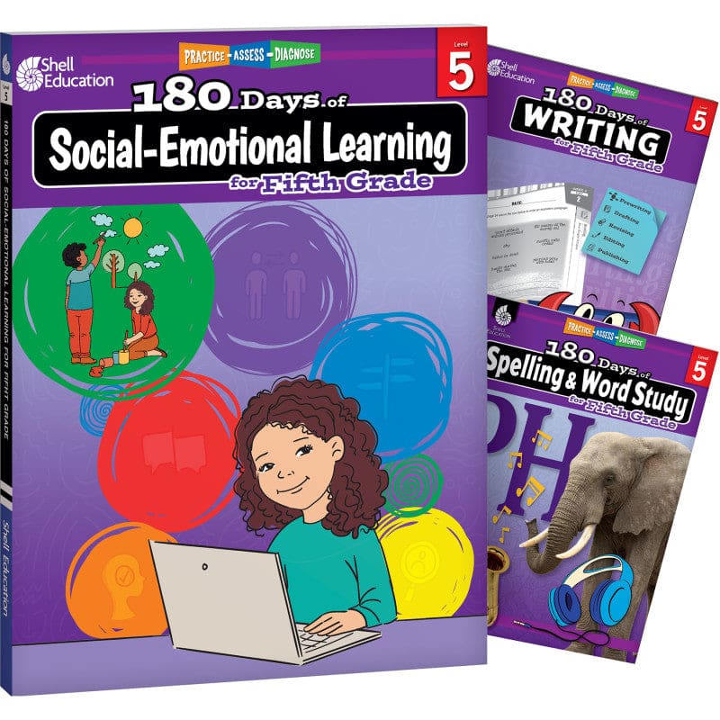 Gr 5 180 Days Sel 3 Book Set Writing Spelling - Writing Skills - Shell Education