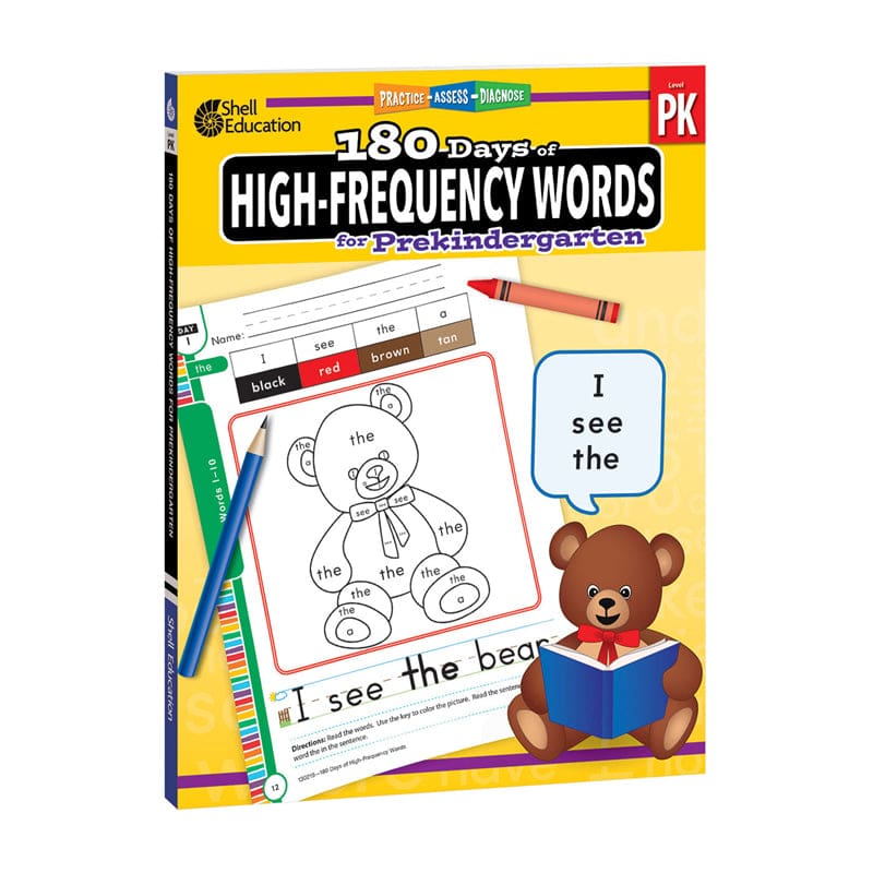 Gr Pk 180 Days High Frequency Words (Pack of 2) - Sight Words - Shell Education