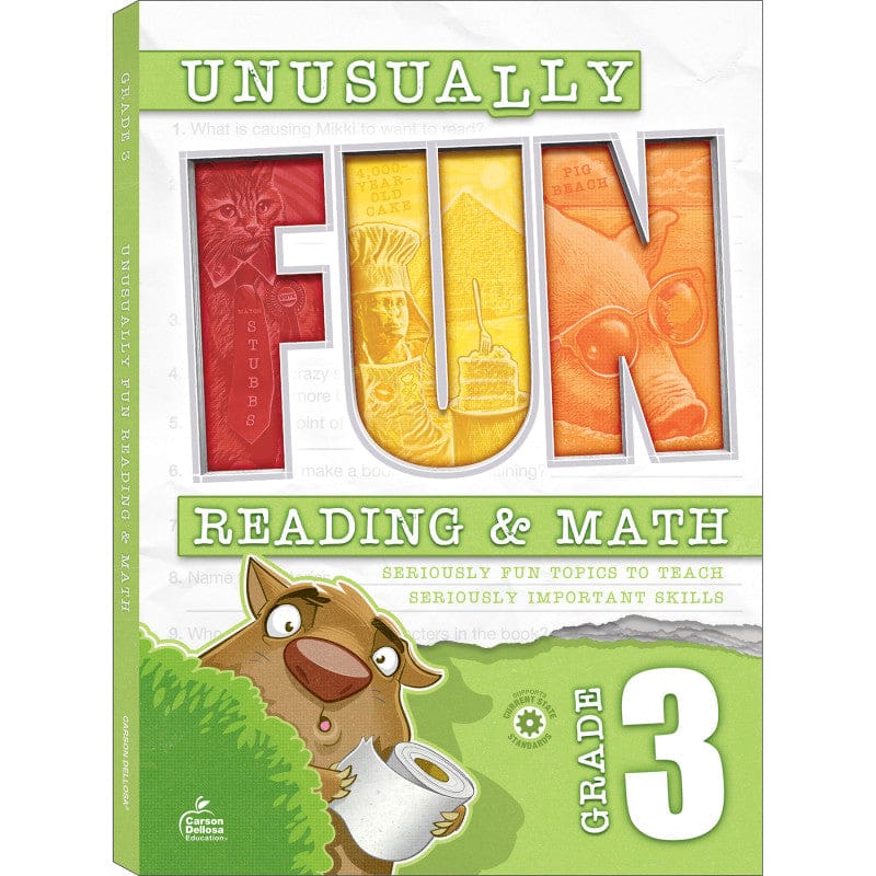 Gr3 Reading & Math Workbook Unusually Fun (Pack of 3) - Cross-Curriculum Resources - Carson Dellosa Education