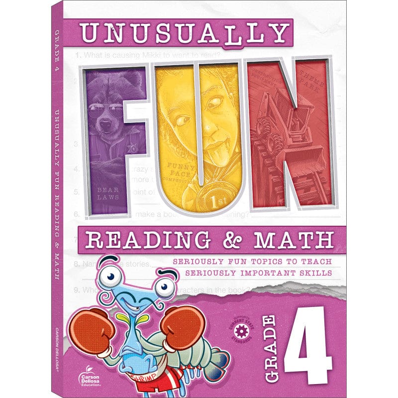 Gr4 Reading & Math Workbook Unusually Fun (Pack of 3) - Cross-Curriculum Resources - Carson Dellosa Education