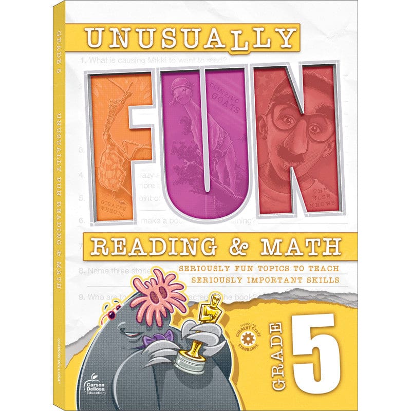 Gr5 Reading & Math Workbook Unusually Fun (Pack of 3) - Cross-Curriculum Resources - Carson Dellosa Education