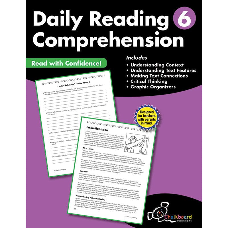 Gr6 Reading Comprehension Workbook Daily (Pack of 2) - Comprehension - Creative Teaching Press