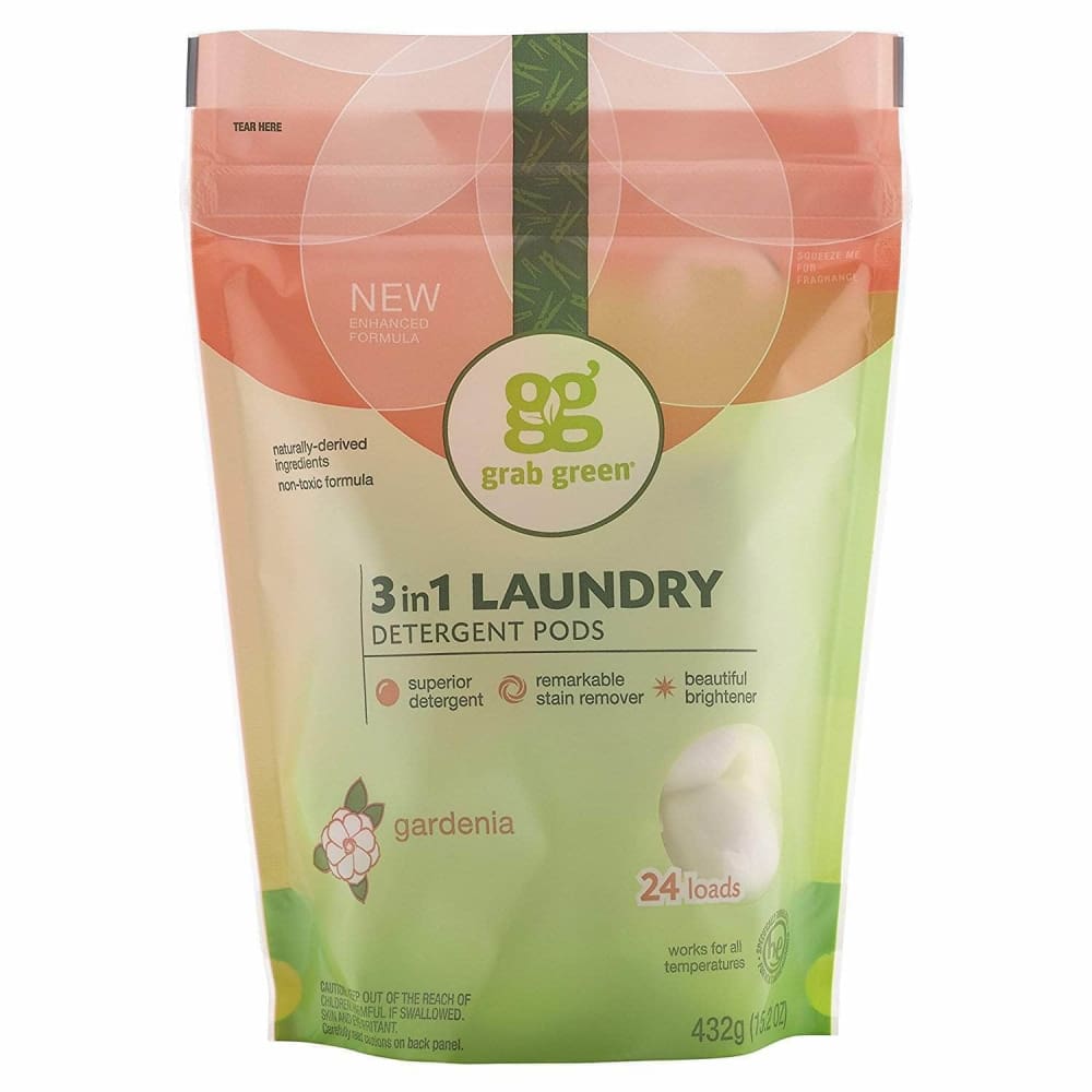 Grabgreen Grabgreen 3-In-1 Laundry Detergent Pods Gardenia 24 loads, 15.2 oz