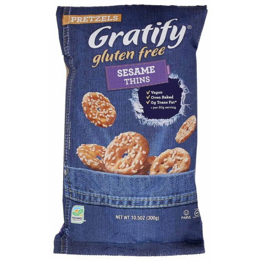 GRATIFY GRATIFY Pretzel Gf Thin Sesame, 10.5 oz