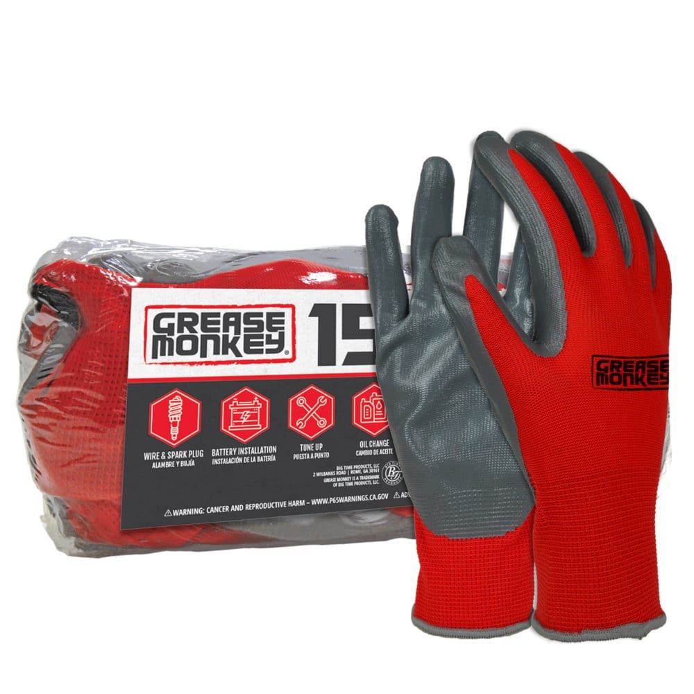 Grease Monkey Nitrile-Coated Work Gloves (15 pk.) (Pack of 2) - Hand Tools - Grease