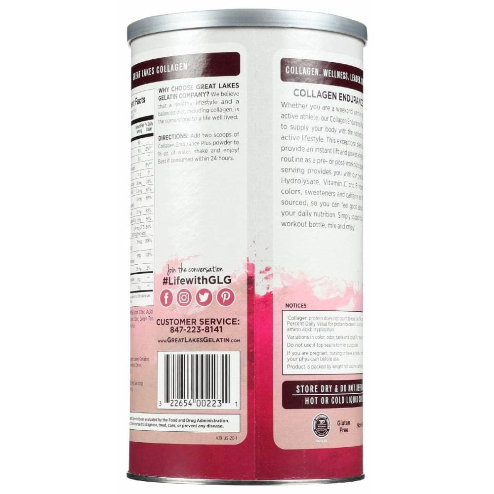 GREAT LAKES Great Lakes Collagen Endurance Chrry, 20 Oz