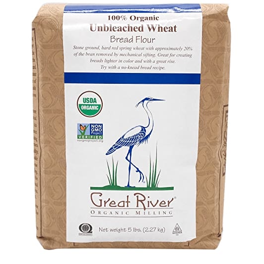 GREAT RIVER ORGANIC MILLING Grocery > Cooking & Baking > Flours GREAT RIVER ORGANIC MILLING: Organic Unbleached Wheat Bread Flour, 5 lb