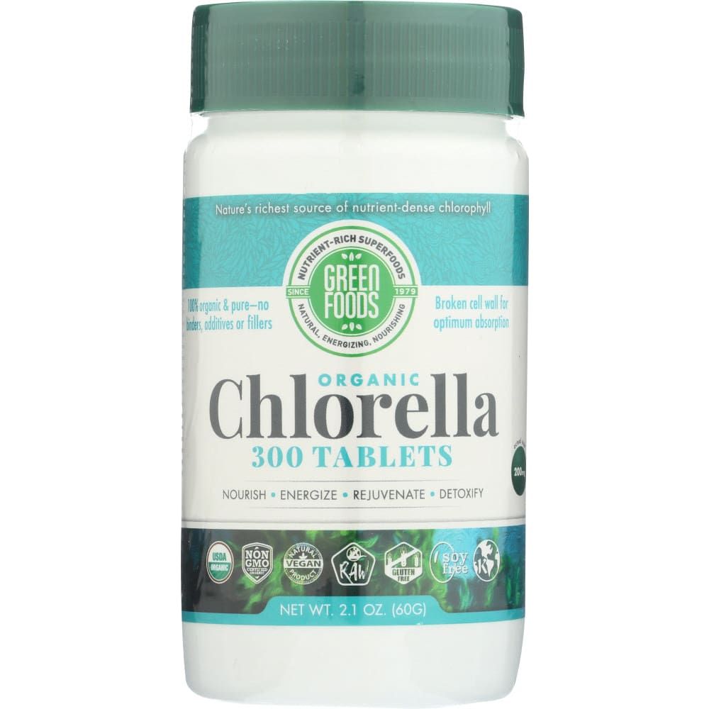 GREEN FOODS: Chlorella Tabs 200Mg 300 tb - Vitamins & Supplements > Food Supplements - GREEN FOODS