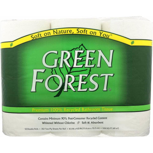 Green Forest Green Forest Bath Tissue White 12 Double Ply Rolls 352 Sheets, 1 ea