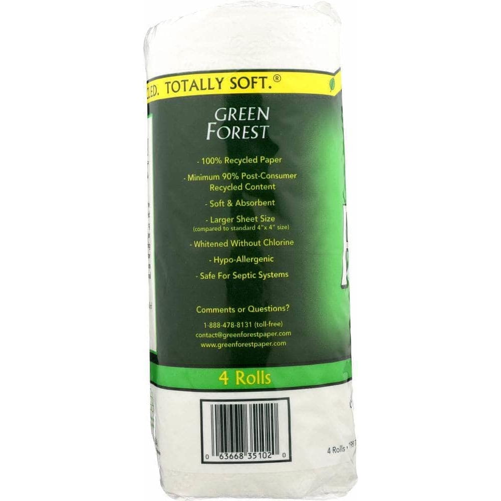 Green Forest Green Forest Bath Tissue White 4 Rolls 198 Sheets, 1 ea