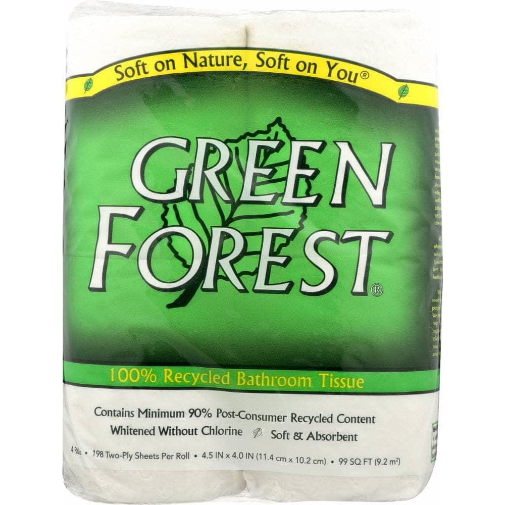 Green Forest Green Forest Bath Tissue White 4 Rolls 198 Sheets, 1 ea