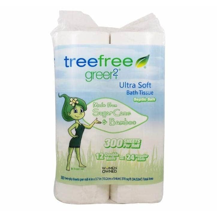 Green2 Green2 Tree Free Sugar Cane & Bamboo Bath Tissue 2 Ply 300 Sheets, 12 pc