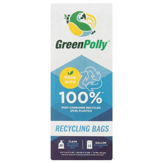GREENPOLLY: Recycling Bags 13 Gallon 20 bg (Pack of 4) - General Merchandise > HOUSEHOLD PRODUCTS > TRASH BAGS - GREENPOLLY