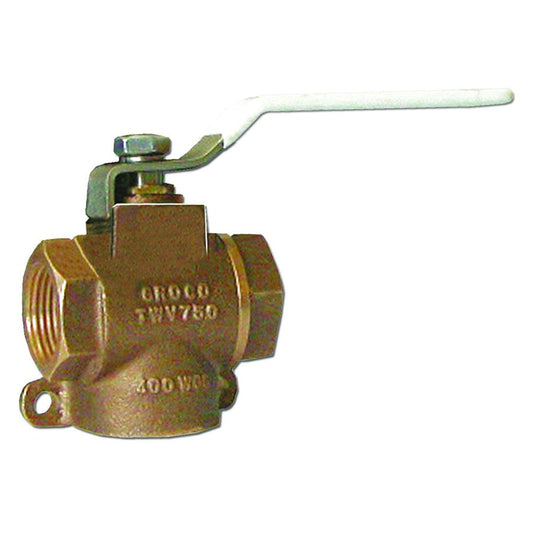 GROCO 1-1/ 2 NPT Bronze 3-Way Valve - Marine Plumbing & Ventilation | Fittings - GROCO