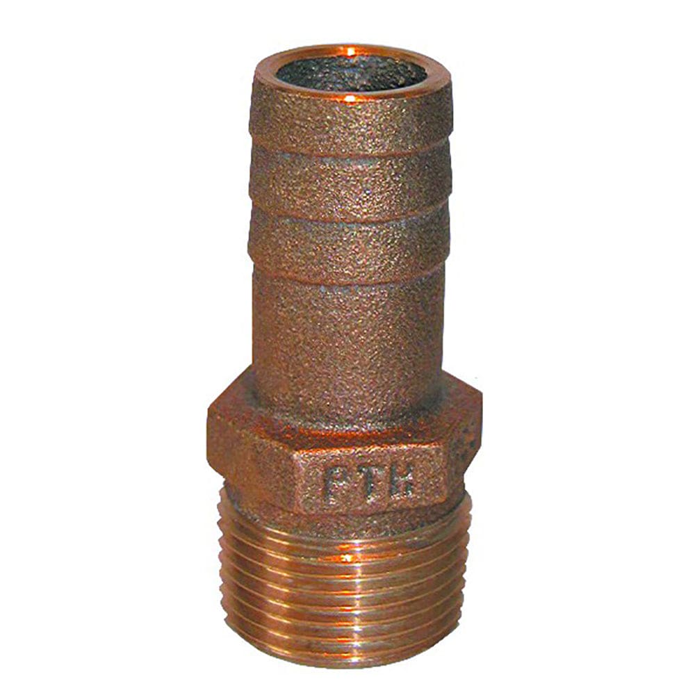 GROCO 1/ 2 NPT x 1/ 2 or 5/ 8 ID Bronze Pipe to Hose Straight Fitting (Pack of 4) - Marine Plumbing & Ventilation | Fittings - GROCO