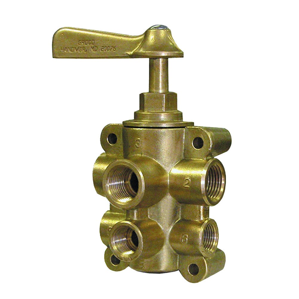 GROCO 6-Port NPT Bronze Fuel Valve 1/ 2 Main - 3/ 8 Return - Marine Plumbing & Ventilation | Fittings - GROCO