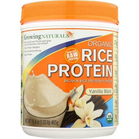 GROWING NATURALS Growing Naturals Organic Rice Protein Vanilla Blast, 16.4 Oz