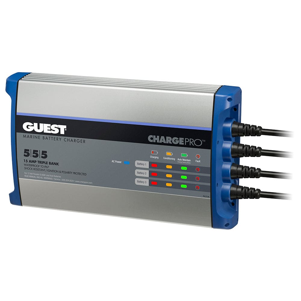 Guest On-Board Battery Charger 15A / 12V - 3 Bank - 120V Input - Electrical | Battery Chargers - Guest